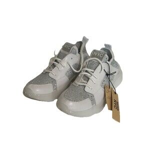 Madden NYC Women's Rhinestone sparkle Athletic Sneakers Embellished White Size 7